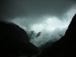 Storm closing in fast in the Japanese Alps