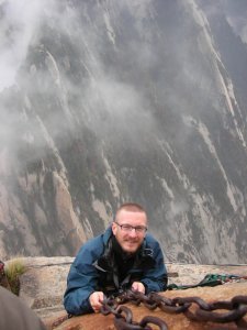 Hanging on for dear life on the Hua Shan plankwalk (China)