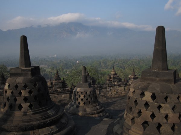 Morning mist over Borobudur