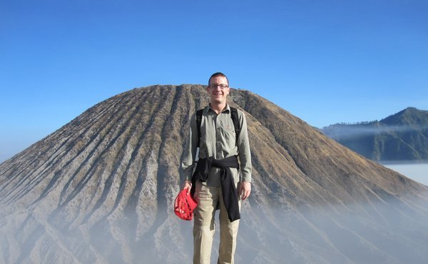 At the top of  Bromo, Gunung Batok behind me