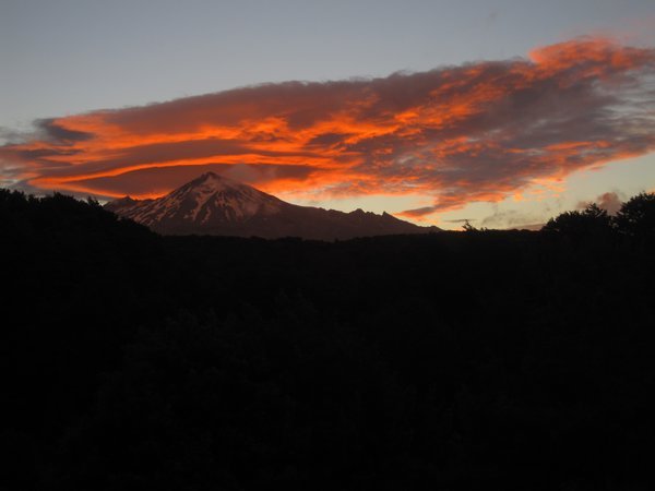 Spectacular sunset over Mt. Ruapehu