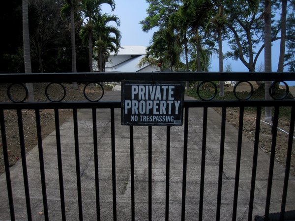 One of so many Private Property signs, in case you don't know what the fence is for