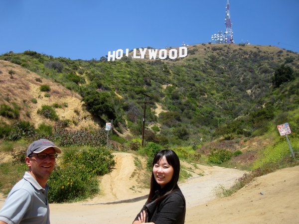 Hollywood sign with my old friend Caz