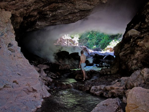 Me in the smoking cave at Aquas Termales de Azacualpa