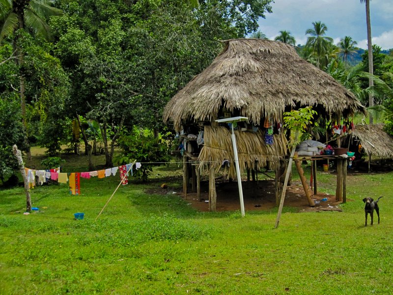 Embera house on stilts in Mogue