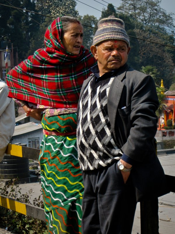 Old couple waiting for the train at Darjeeling station
