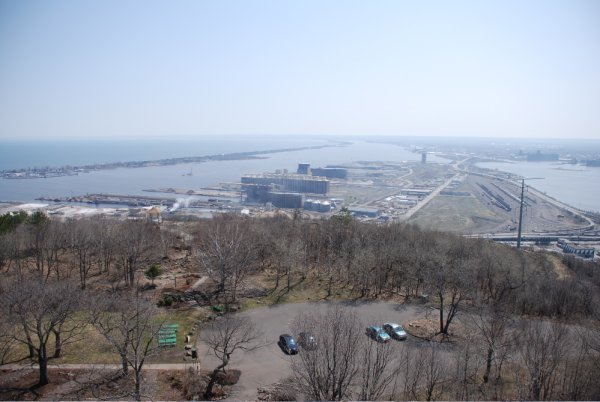View of the inner harbor of Duluth and Superior (in distance)