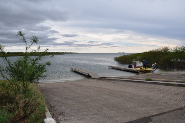 View of the Falcon dam from the Falcon State Park boat ramp