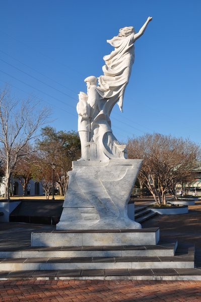 Statue on Woldenberg Riverfront Park