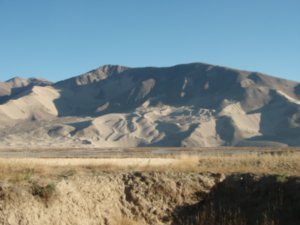 Sand dunes on the hillside