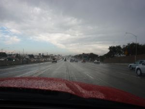Getting rained on through LA