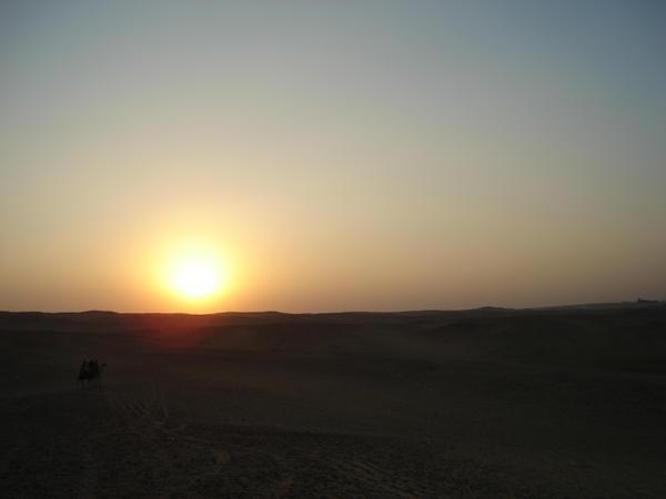Sun setting on the Sahara