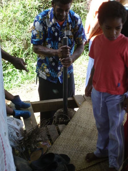 Local men preparing the Kava