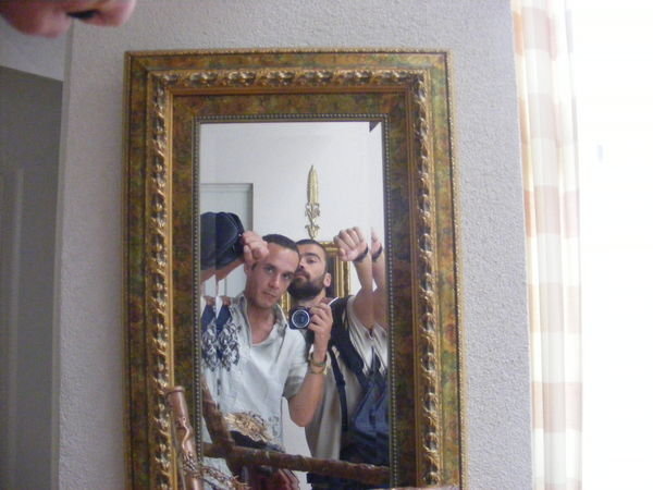 Myself and Quique in Andrés' Mirror