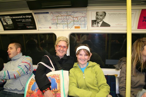 LGirl and Amanda on the tube.