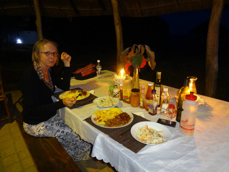 Our luxurious dinner table at Nkhotakota