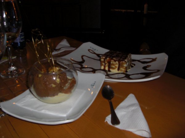 Lovely deserts at top Quito restaurant (meal cost GBP50 with wine)