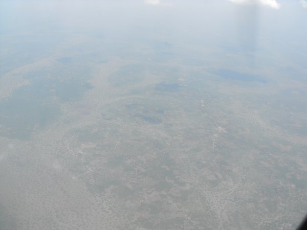 view over uganda from plane