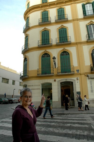 Grandma in front of Picasso's childhood home