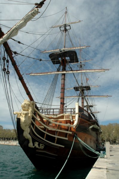 The big fake pirate ship.