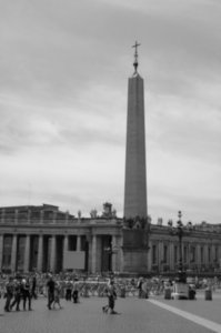 the obelisk in front of St. Peters