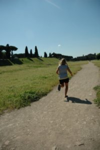 Amanda running on the Circus Maximus
