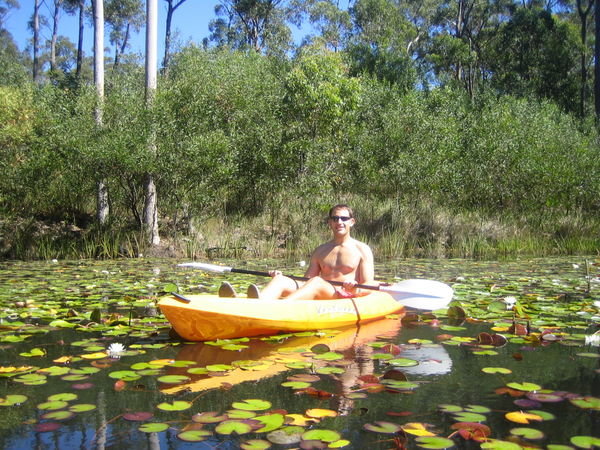 A bit of kayaking in the lagoon in Hunter Valley - no crocs!!