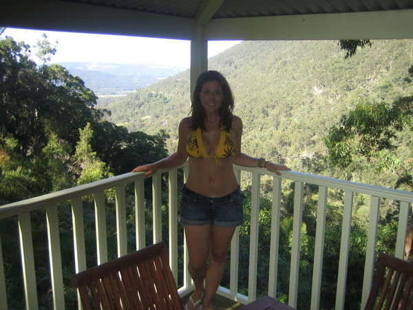 On the balcony at the Lodge in the Hunter valley
