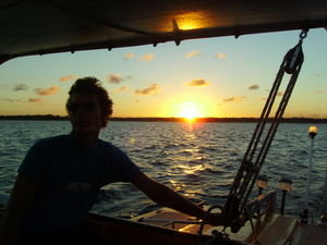 sailing pacific sunset