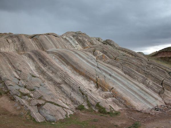 Volcanic rock slides at Sacsayhauman