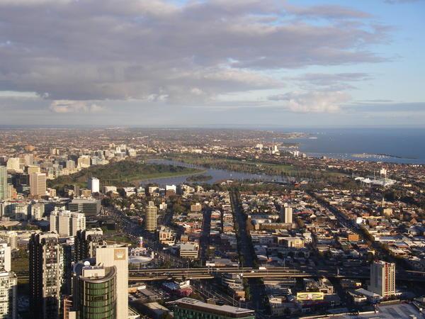 View from the top of Melbourne Sky Tower