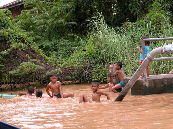 Children Palying in the River