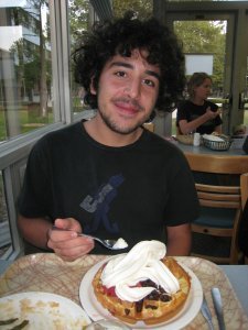 Alp with his dessert