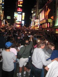 Times Square Craziness at midnight