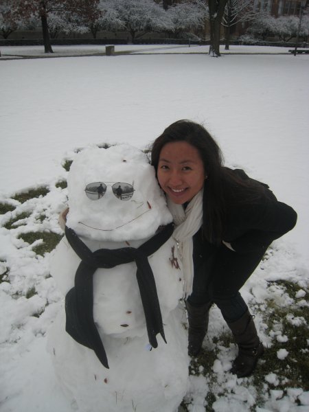 Hui Ling with the Snow man