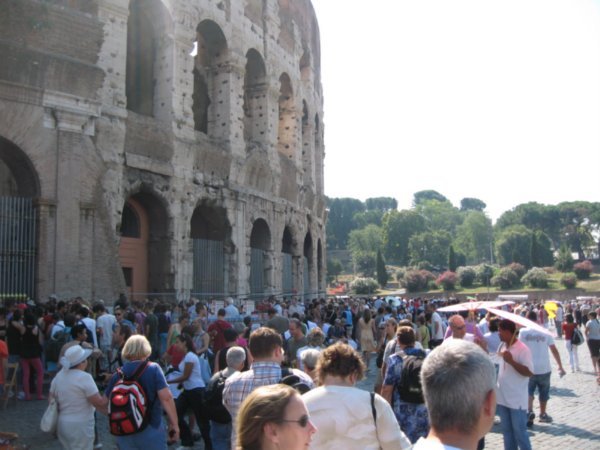 Crowds outside the Coliseum