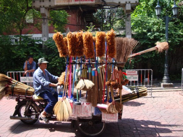 Broom man on wheels