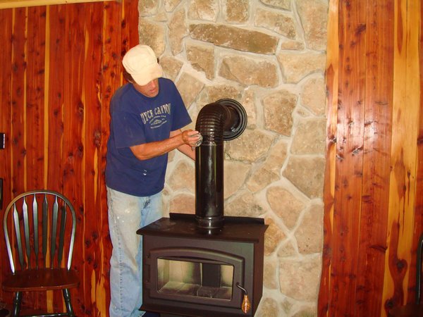 Installing wood-burning stove