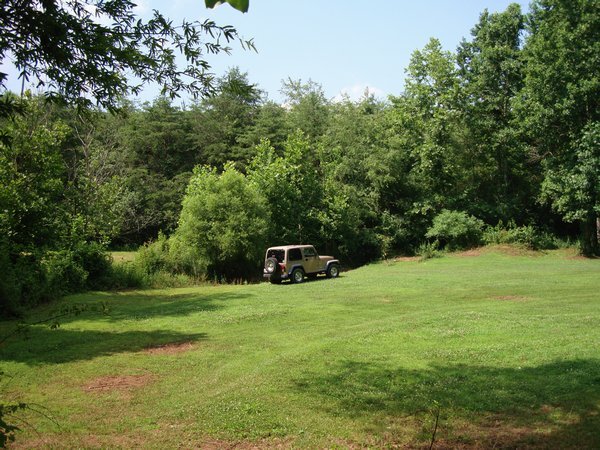 Jeep in lower pasture