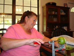 Peeling and coring apples