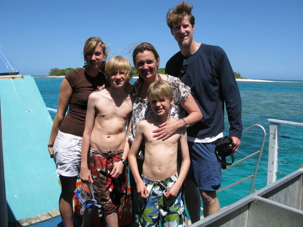 Family Shot on the Pontoon Boat