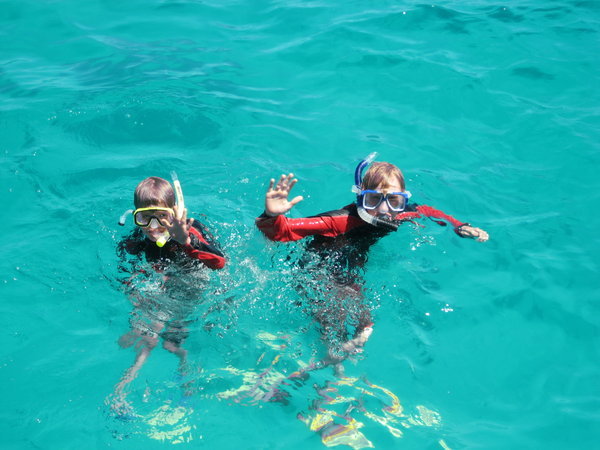 Graham and Avery - Ready to Snorkel