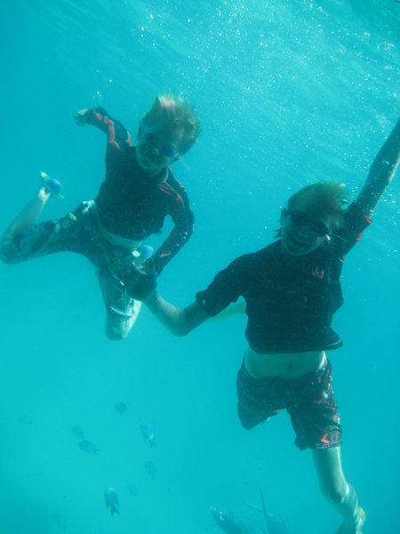 Boys from underwater viewing area