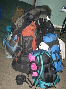 Our Packs...ready and waiting!