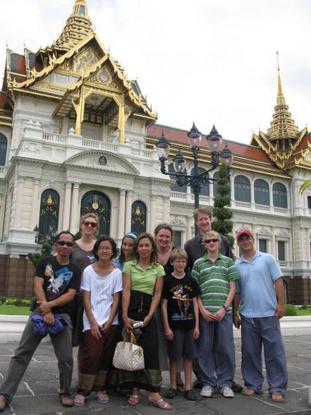 Group Shot in front of burial house at Grand Palace.