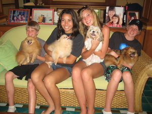 Kids with Mook's dogs -  4 of the 20