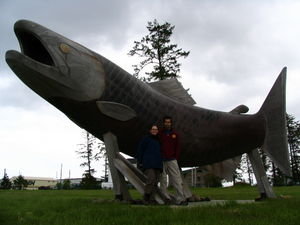 salmon sculpture in Haida Gwaii