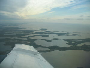 Plane ride to Tuk over the tundra pools