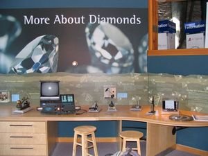 diamond industry display in Yellowknife info centre