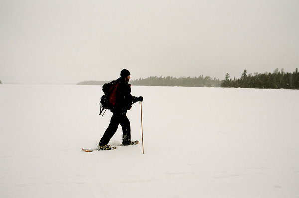 Snowshoeing on Moose Bay